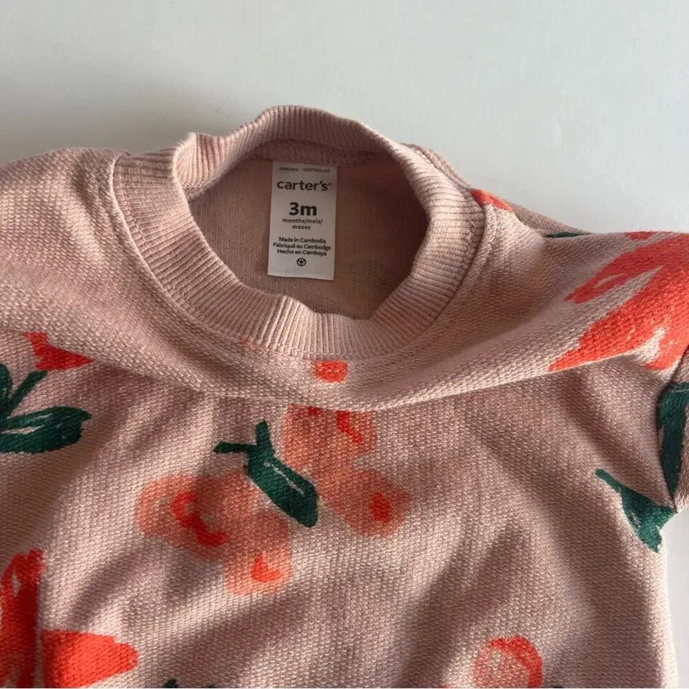 Carters Blush Orange Floral Butterfly Outfit